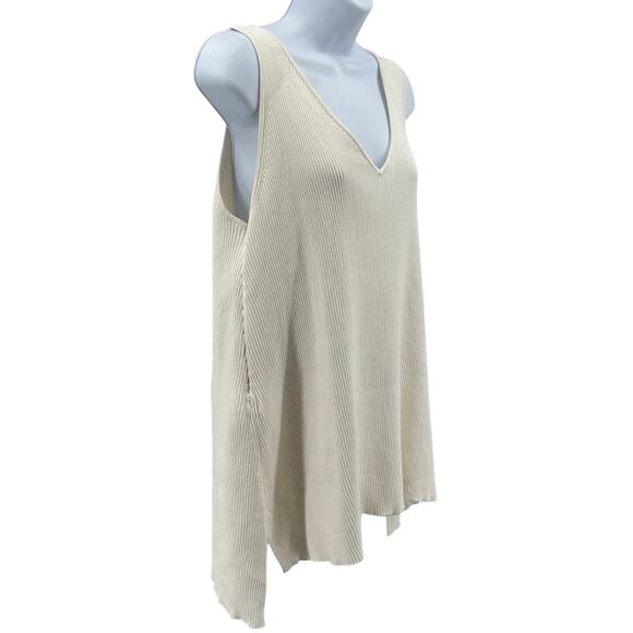 Legoe Heritage Maternity Knit Tank WMNS 1 White V-Neck Ribbed Side Zip Stretchy - Picture 5 of 10